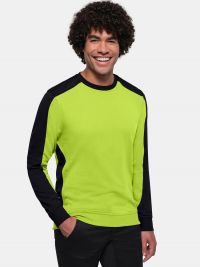 Grünes Sweatshirt Arbeit mit schwarzem Kontraststreifen, Regular Fit für Gartenbau & Handwerk